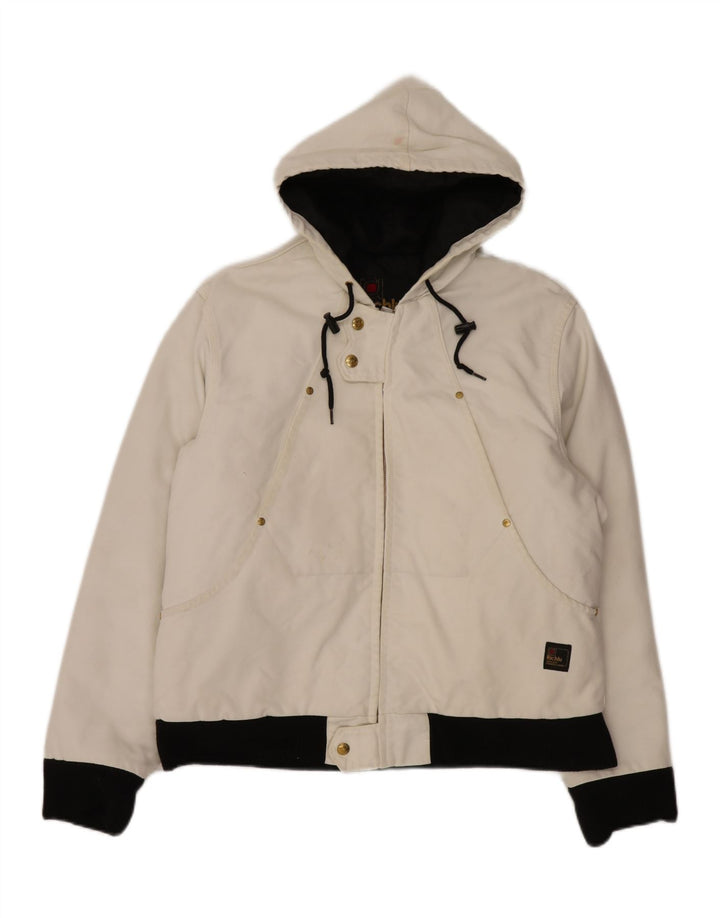 Ανδρικό Bomber Jacket με κουκούλα Richlu UK 40 Large Off White Βαμβακερό