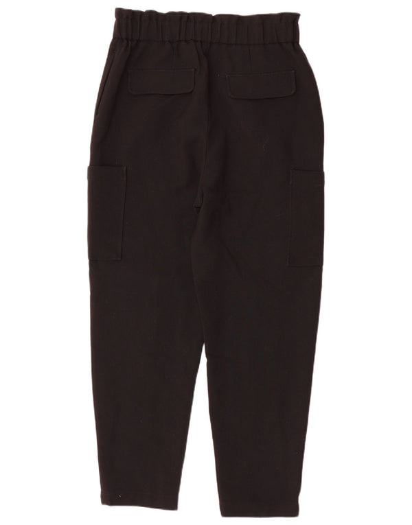 Zara γυναικείο ψηλόμεσο κωνικό παντελόνι Cargo Small W26 L26 Μαύρο πολυεστέρα