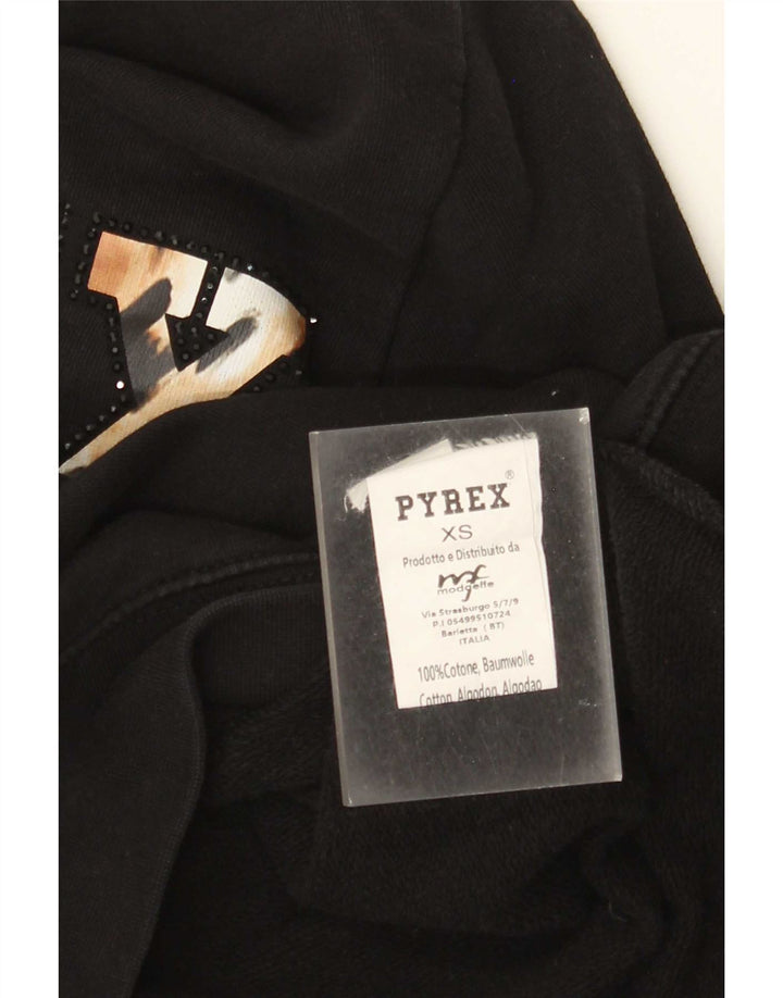 Γυναικείο Φούτερ Pyrex Graphic Jumper UK 6 XS Μαύρο βαμβακερό