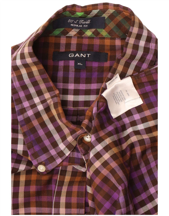 Ανδρικό πουκάμισο Gant Regular Fit XL Purple Gingham Cotton