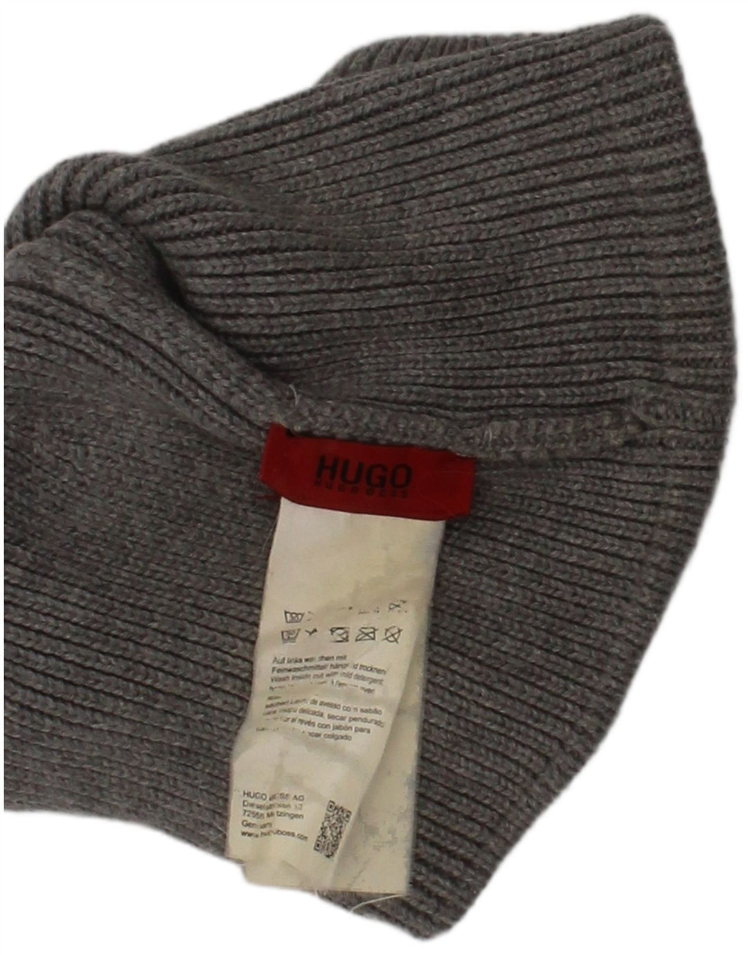 Λογότυπο Hugo Boss Ανδρικό Πλεκτό Καπέλο Beanie One Size Grey