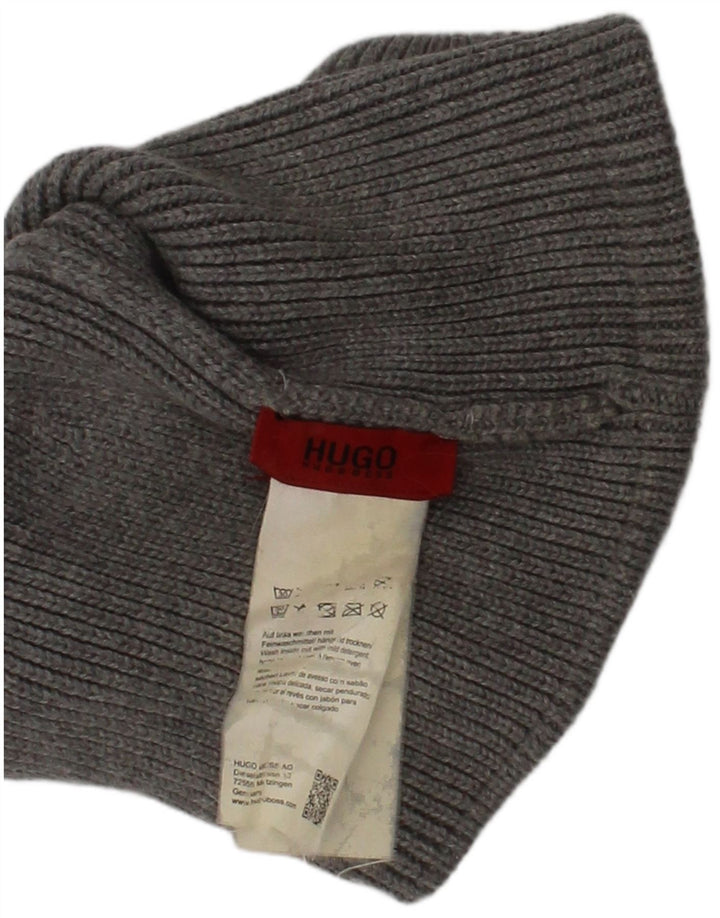 Λογότυπο Hugo Boss Ανδρικό Πλεκτό Καπέλο Beanie One Size Grey