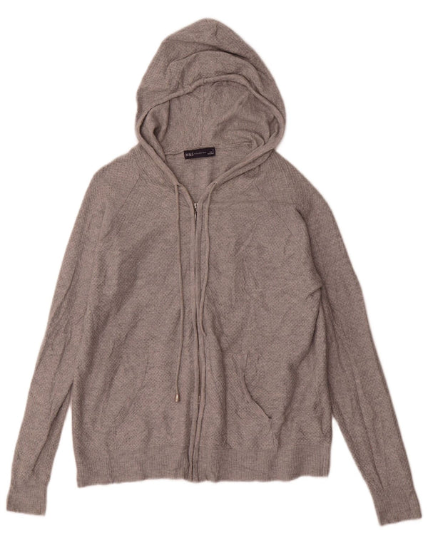 Γυναικεία ζακέτα με κουκούλα Marks & Spencer UK 10 Small Grey Viscose