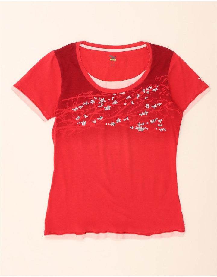 SALEWA Γυναικείο T-Shirt Top UK 14 Medium Red Floral
