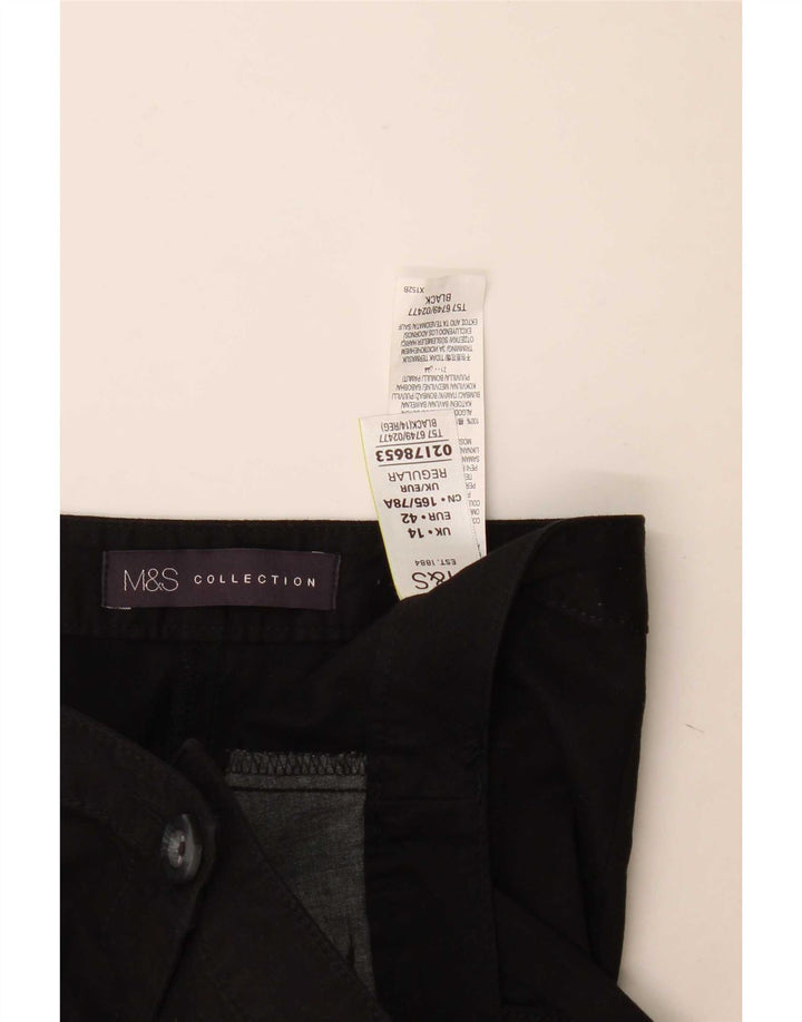 Marks & Spencer Γυναικείο κανονικό παντελόνι Capri UK 14 μεγάλο W34 L24 μαύρο