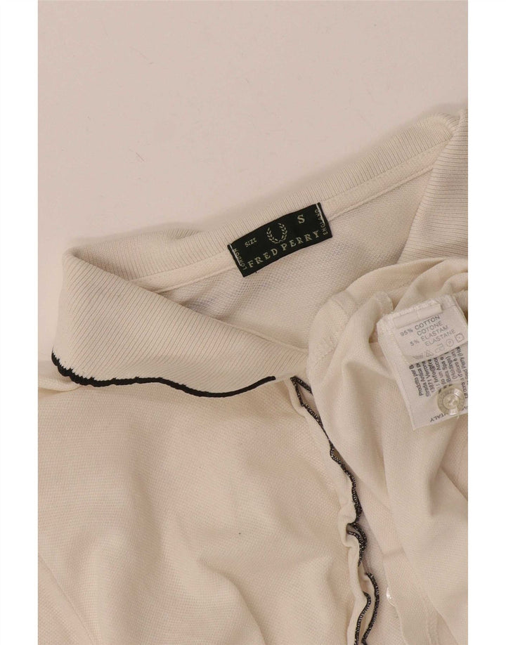 Fred Perry Γυναικείο Πόλο Μπλουζάκι UK 10 Small Off White βαμβακερό