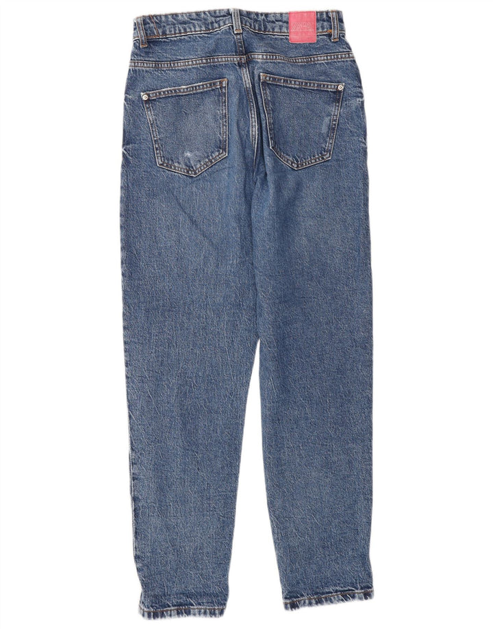 ZARA Womens Distressed Tapered Jeans EU 38 Small W28 L29 Blue