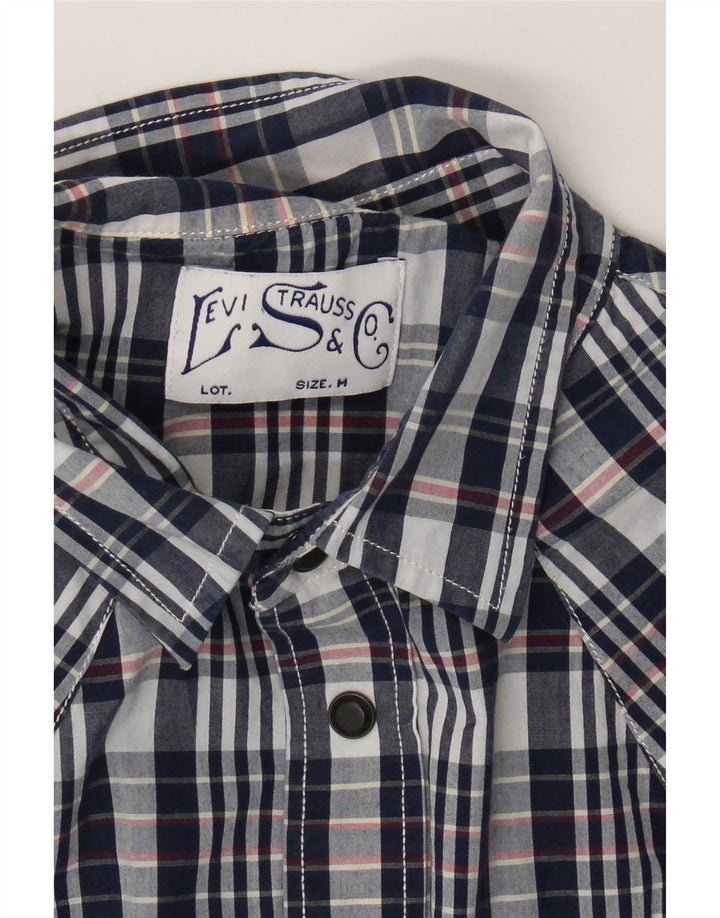 LEVI'S Mens Shirt Medium Navy Blue Check Cotton Vintage Levi's and Second-Hand Levi's from Messina Hembry 