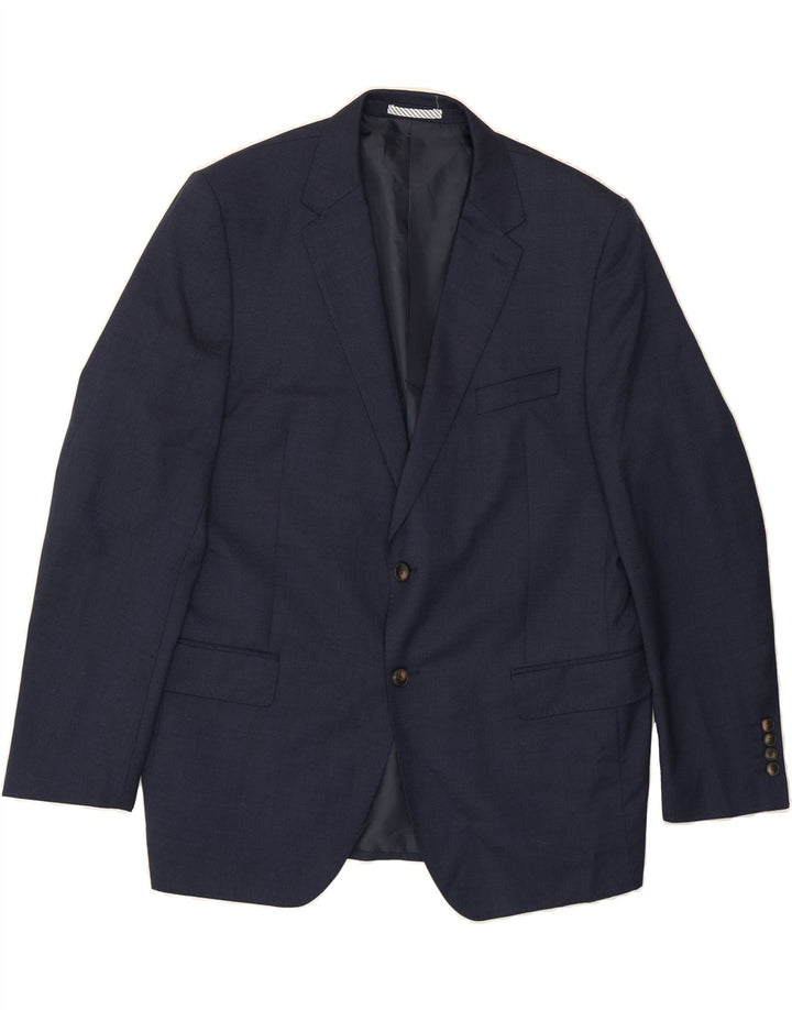 MARKS & SPENCER Mens 2 Button Blazer Jacket UK 38 Medium Navy Blue Vintage Marks & Spencer and Second-Hand Marks & Spencer from Messina Hembry 