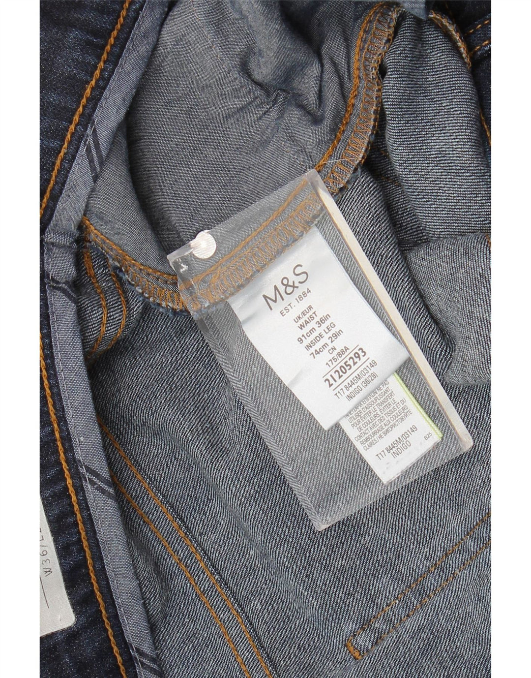 Marks & Spencer Ανδρικό τζιν κωνικό W36 L29 Navy Blue Cotton