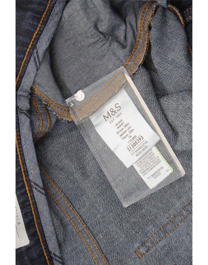 Marks & Spencer Ανδρικό τζιν κωνικό W36 L29 Navy Blue Cotton
