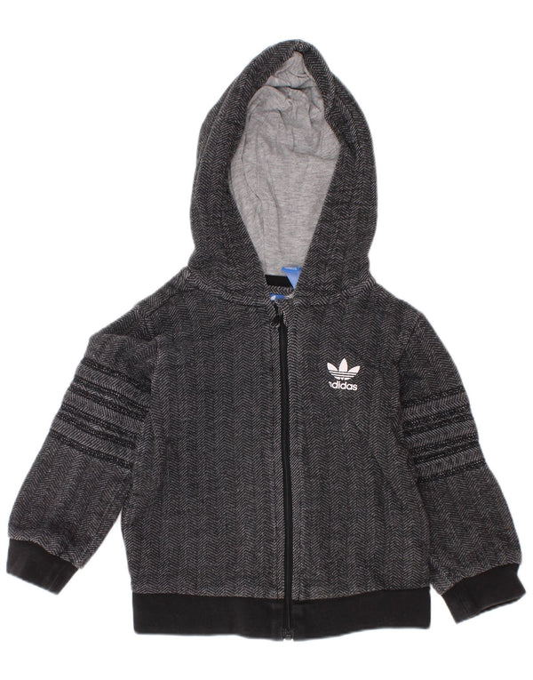 Πουλόβερ ADIDAS Baby Boys Graphic Zip Hoodie 9-12 μηνών Γκρι Chevron