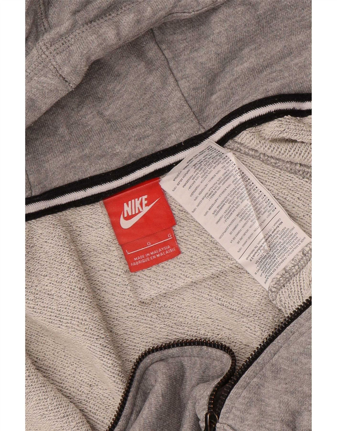 Ανδρικό πουλόβερ Nike με φερμουάρ με κουκούλα μεγάλο γκρι βαμβακερό