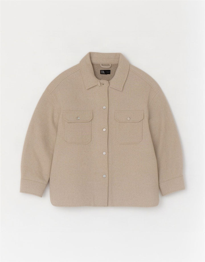 Zara Γυναικείο πουκάμισο Flannel UK 8 XS Beige Polyester