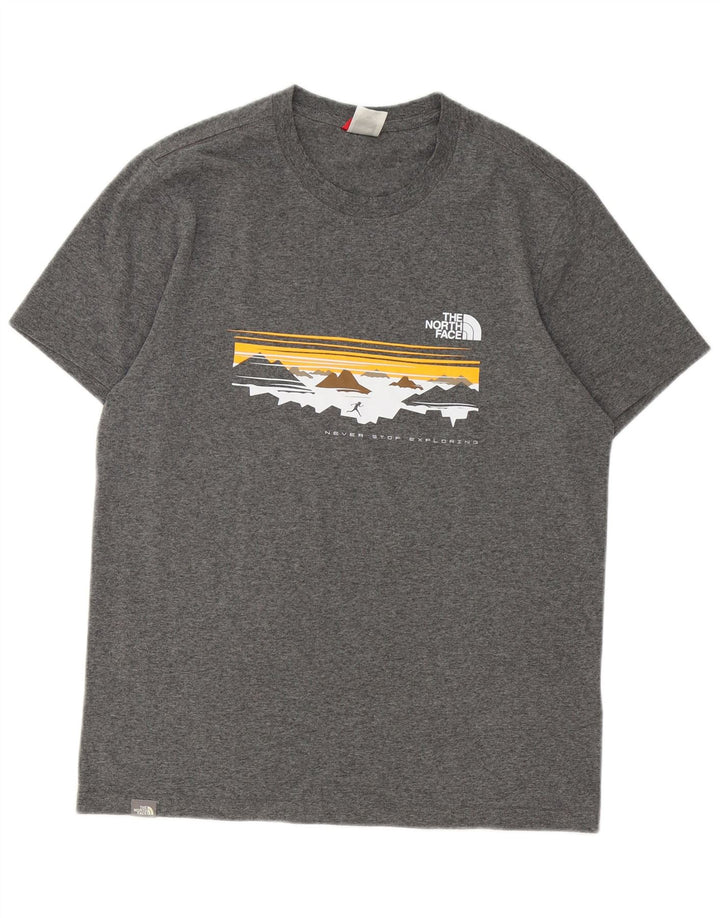 THE NORTH FACE Ανδρικό γραφικό T-Shirt Top Μεσαίο γκρι βαμβακερό