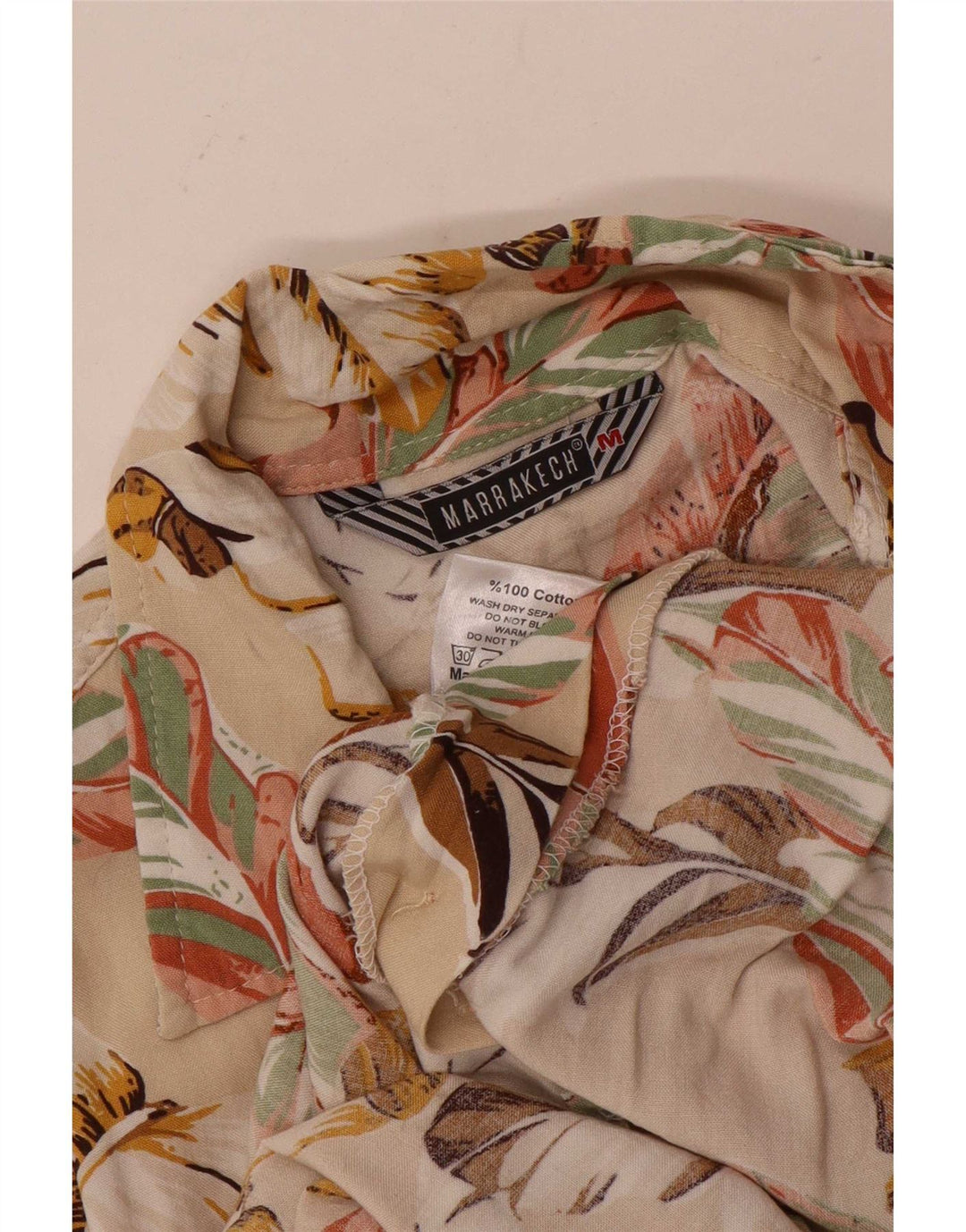 Ανδρικό πουκάμισο Marrakech Medium Beige Floral Βαμβακερό