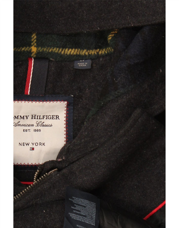 Tommy Hilfiger Γυναικείο παλτό Duffle με κουκούλα UK 10 Small Grey Wool