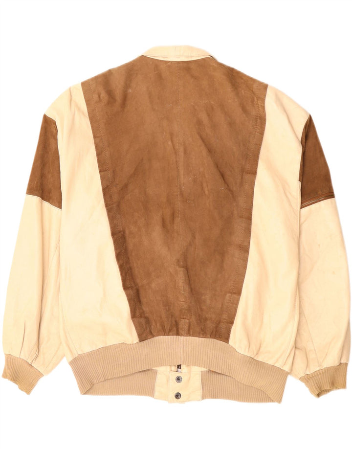 Ανδρικό δερμάτινο μπουφάν VINTAGE Military IT 50 Large Beige Colourblock