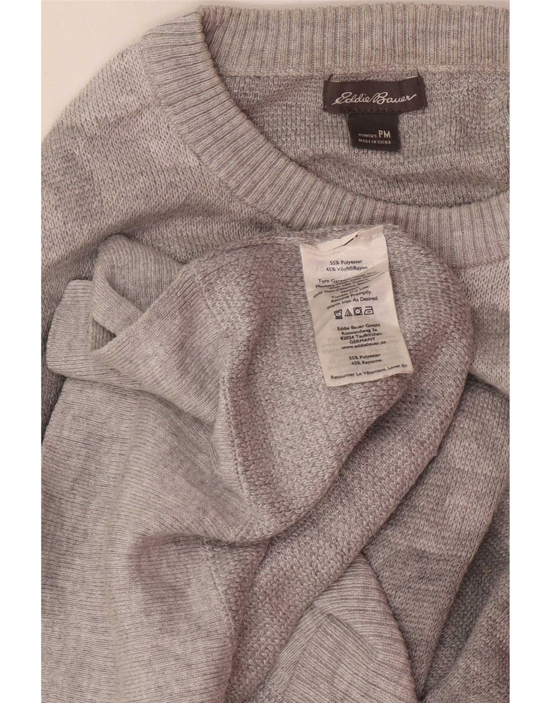 Γυναικείο πουλόβερ με λαιμόκοψη Eddie Bauer UK 14 Medium Grey