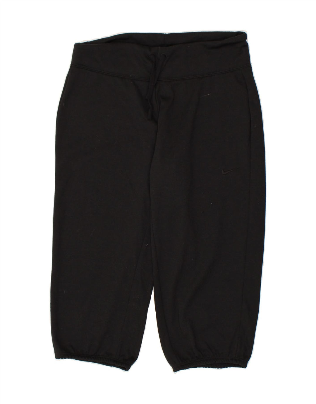 NIKE Womens Dri Fit Capri Tracksuit Trousers UK 10 Small Black Polyester | Vintage Nike | Thrift | Second-Hand Nike | Used Clothing | Messina Hembry 