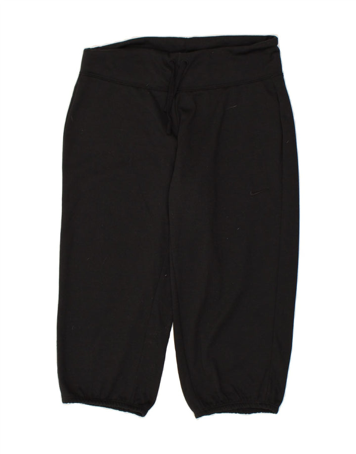 NIKE Womens Dri Fit Capri Tracksuit Trousers UK 10 Small Black Polyester | Vintage Nike | Thrift | Second-Hand Nike | Used Clothing | Messina Hembry 