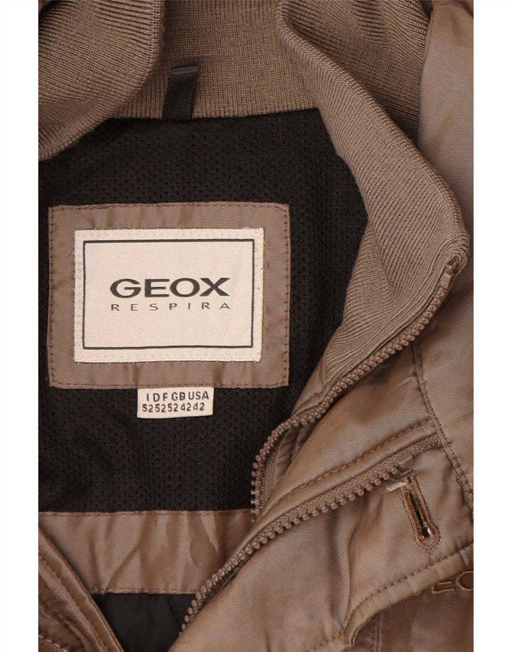 Geox Mens Respira Utility Jacket UK 42 XL Brown Polyamide