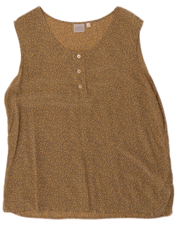 Andrea Mare Γυναικεία Αμάνικη Μπλούζα Τοπ UK 16 Large Beige Paisley