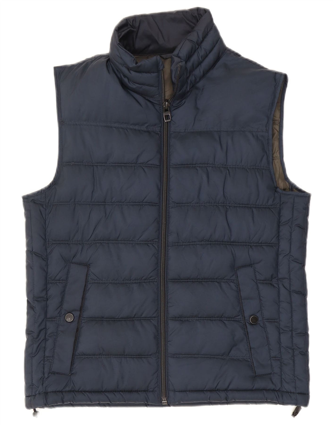 Zara Ανδρικό padded Gilet UK 38 Medium Navy Blue Polyester