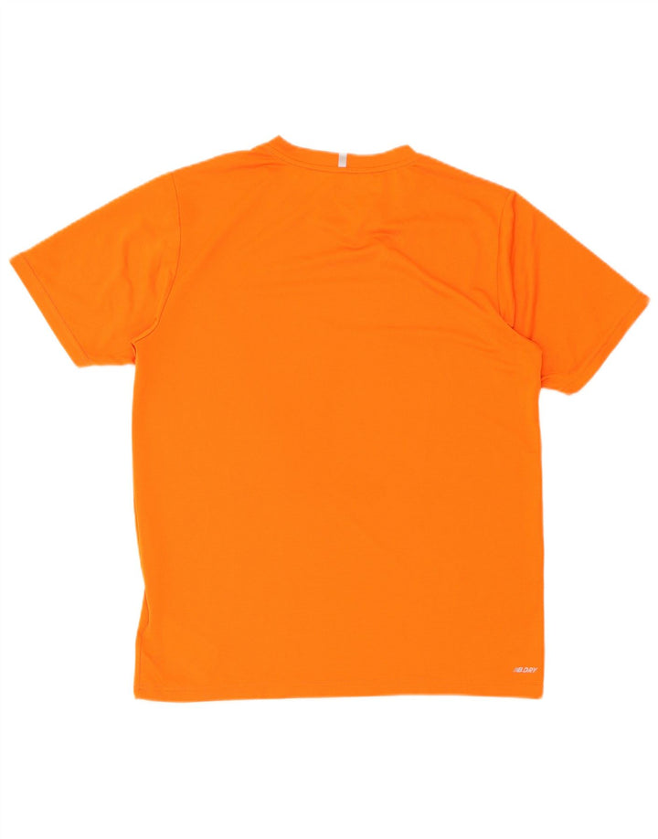 Ανδρικό T-Shirt New Balance Τοπ μεσαίο πορτοκαλί πολυεστέρας