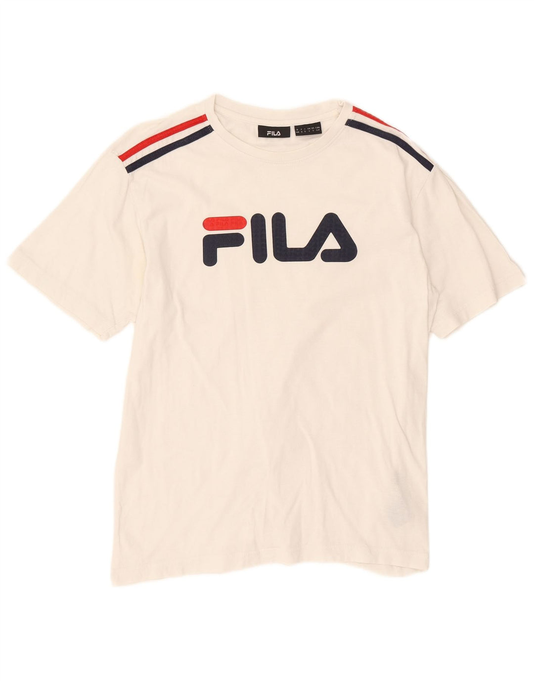 Fila Ανδρικό γραφικό T-Shirt Top Μικρό λευκό βαμβακερό