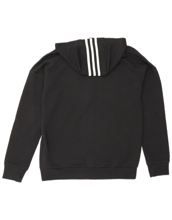 Adidas Boys Zip Hoodie πουλόβερ 13-14 ετών μαύρο πολυεστέρα