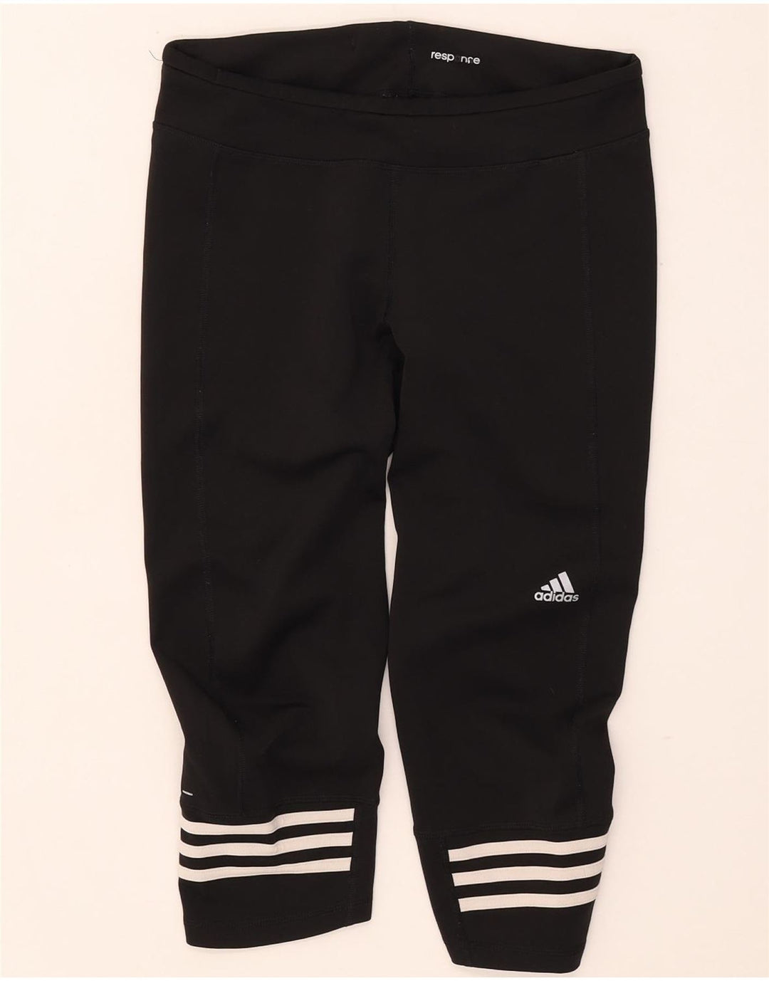 Adidas Γυναικεία κολάν Capri Climalite UK 12/14 Μεσαίο μαύρο πολυεστέρα