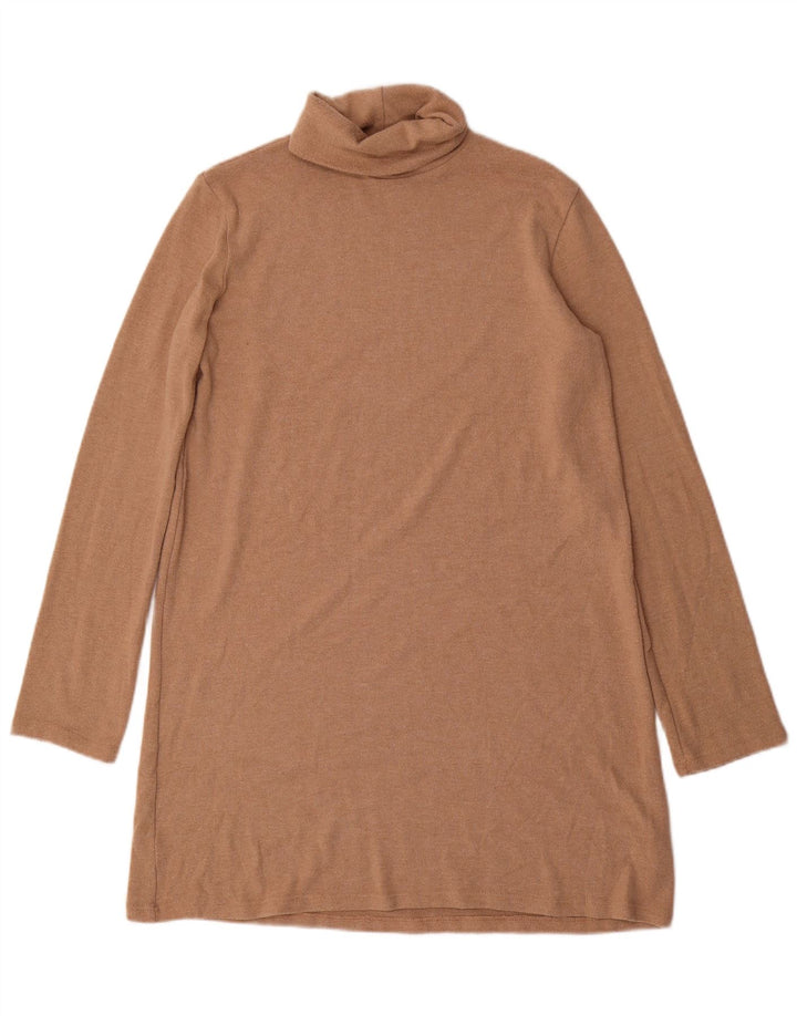 Zara Γυναικείο Jumper Φόρεμα UK 14 Μεσαίο καφέ Πολυεστέρας