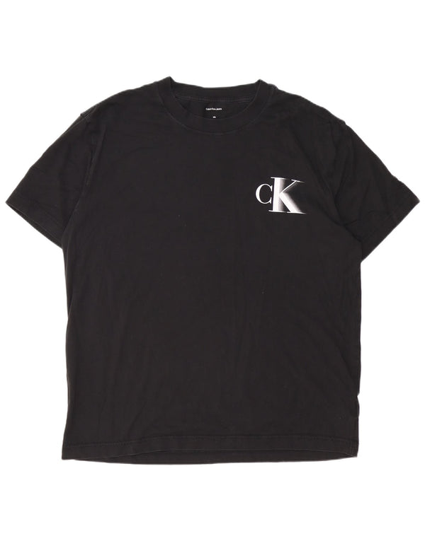 Calvin Klein Jeans Ανδρικό γραφικό T-Shirt Top 2XL μαύρο βαμβακερό