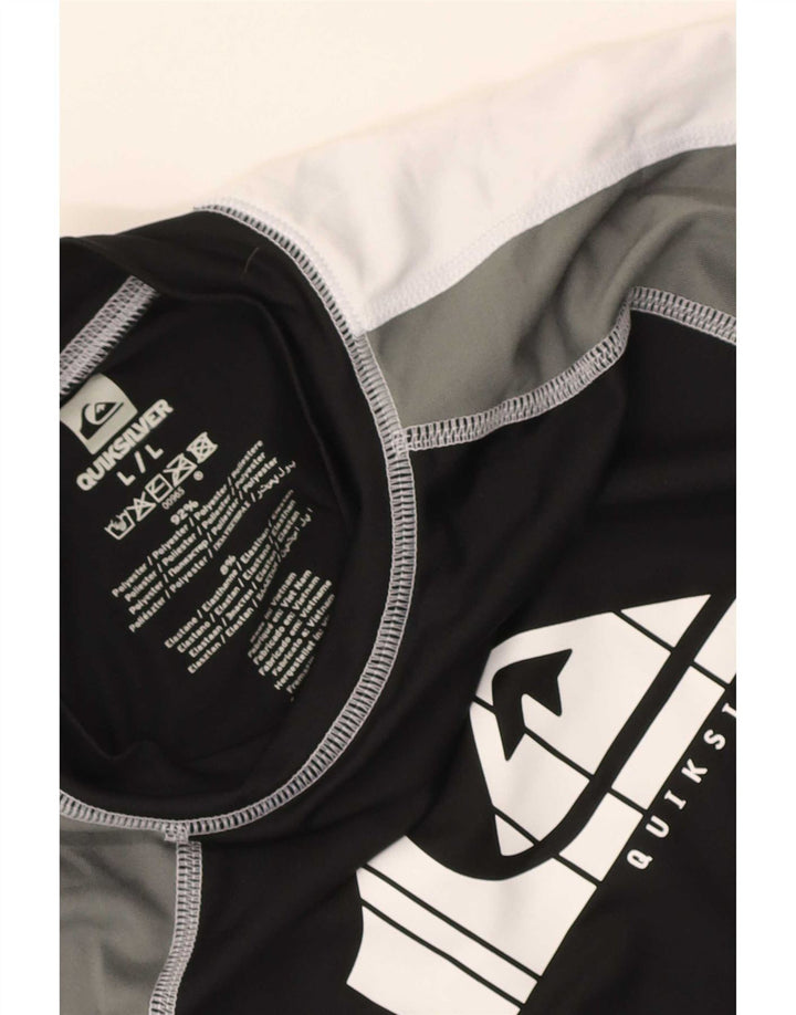 Ανδρικό γραφικό μπλουζάκι Quiksilver Top Large Black Colorblock Πολυεστέρας