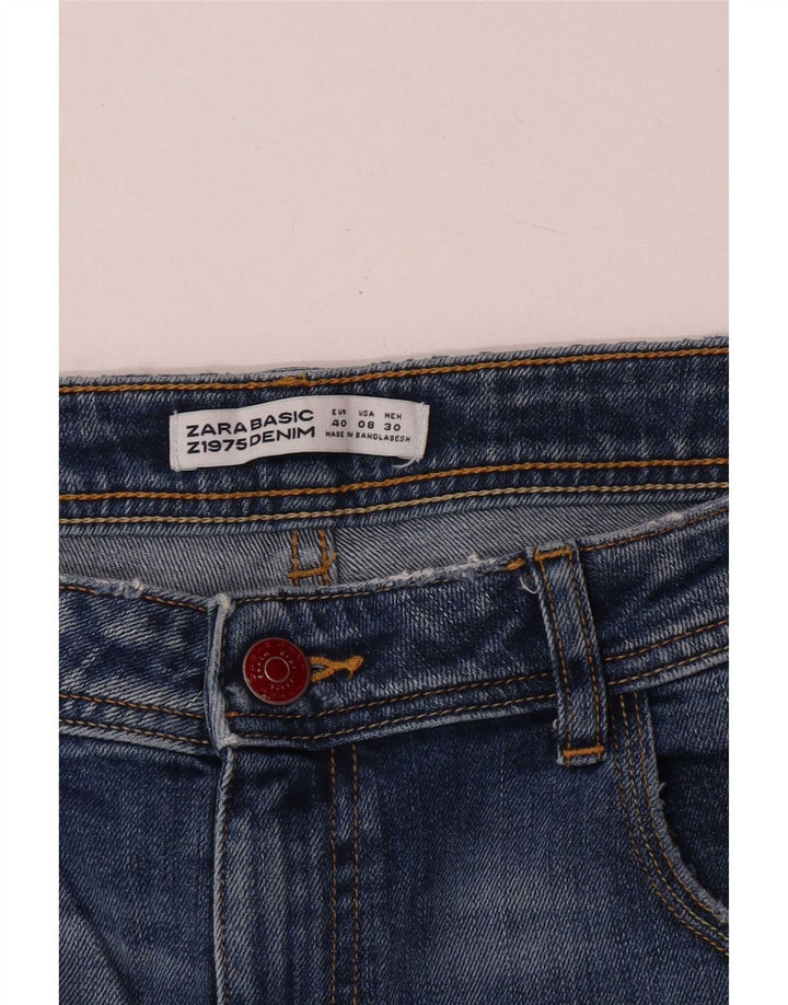 Zara Γυναικείο τζιν σορτς EU 40 Medium W30 Blue Floral