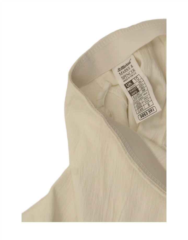 Marks & Spencer Γυναικεία Μίνι Pencil Φούστα UK 10 Small W25 White Polyester
