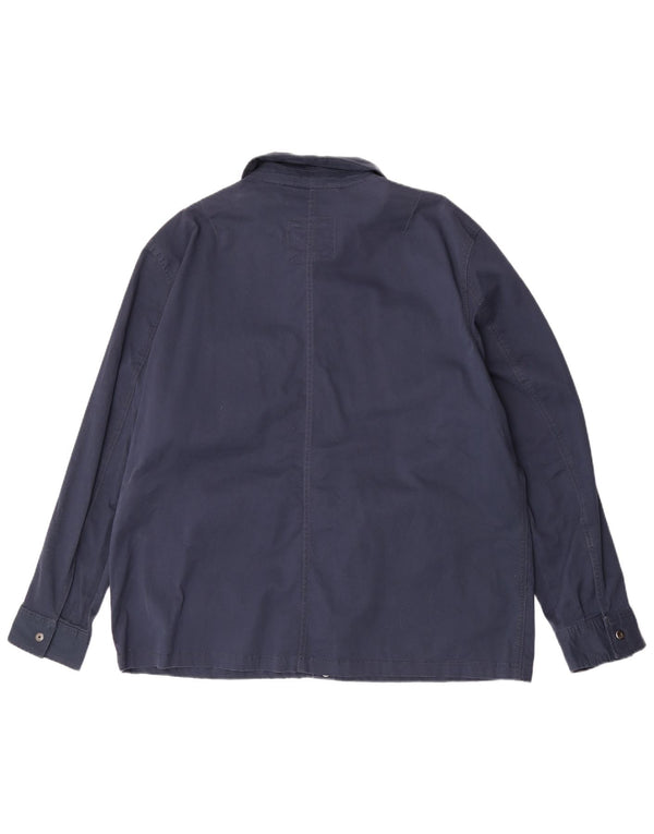 Ανδρικό πουκάμισο Marks & Spencer 3XL Navy Blue Cotton