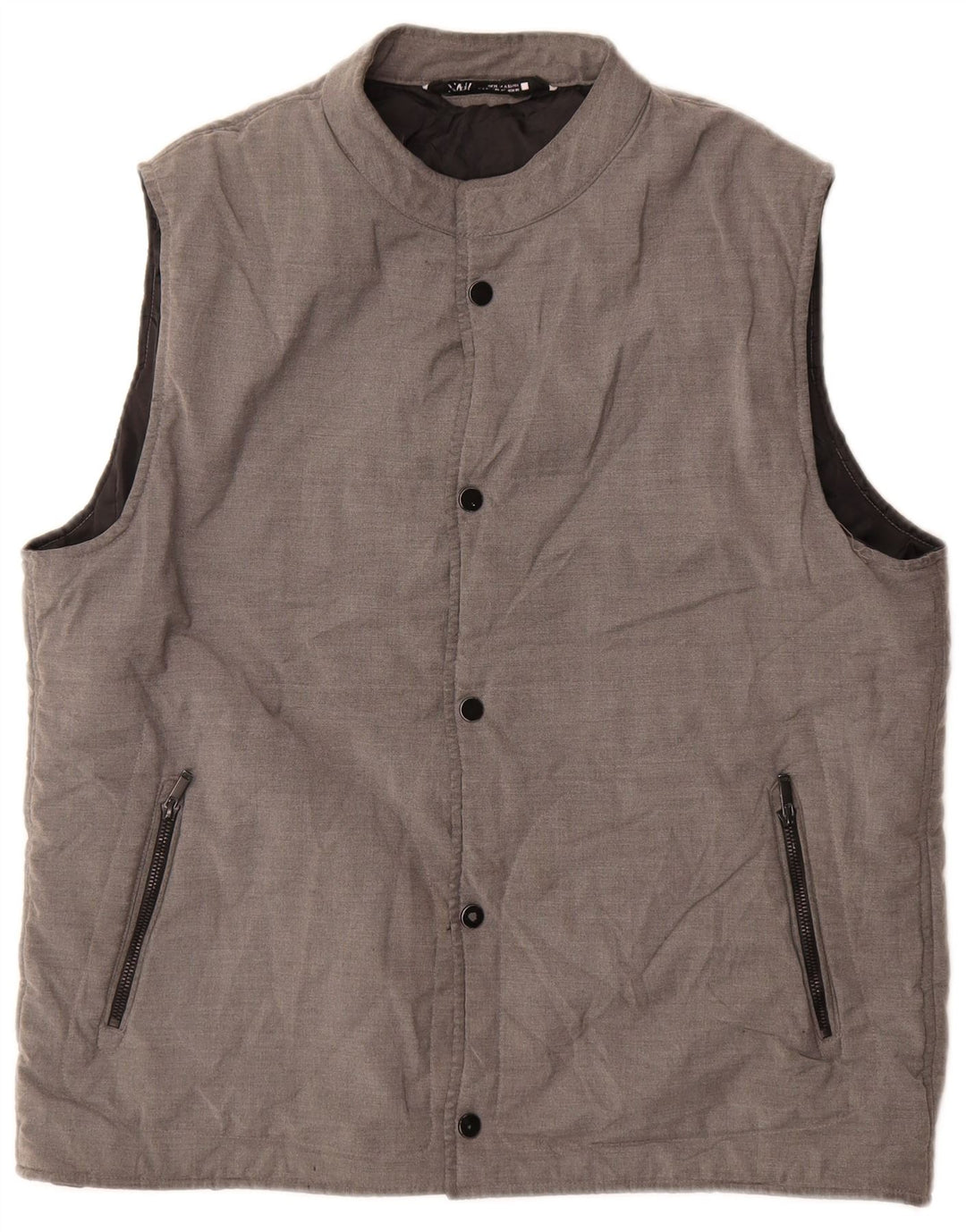 Zara Ανδρικό padded Gilet UK 42 XL Grey Polyester