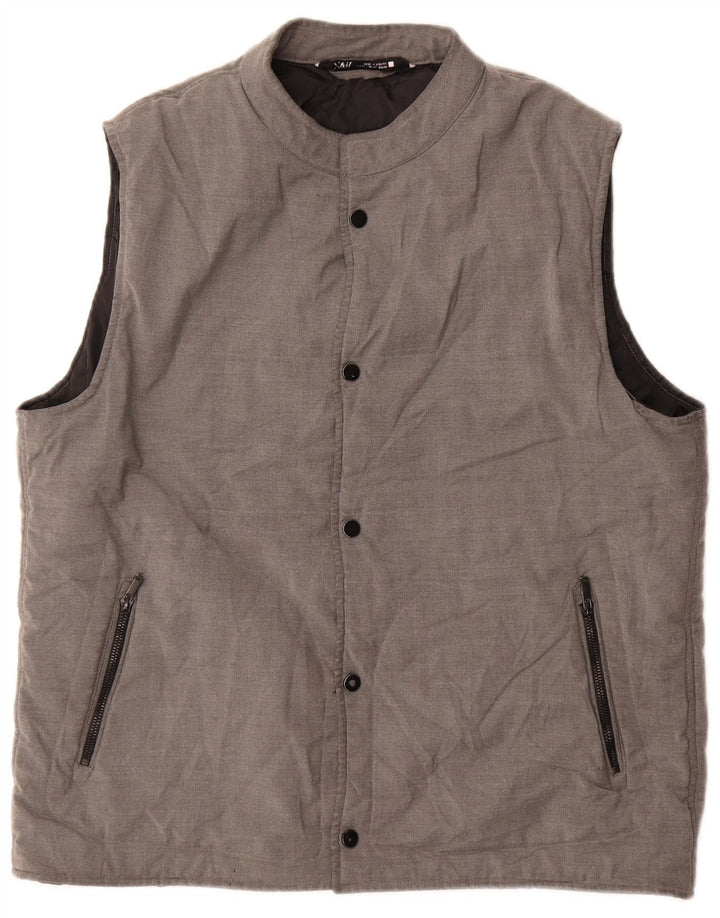 Zara Ανδρικό padded Gilet UK 42 XL Grey Polyester