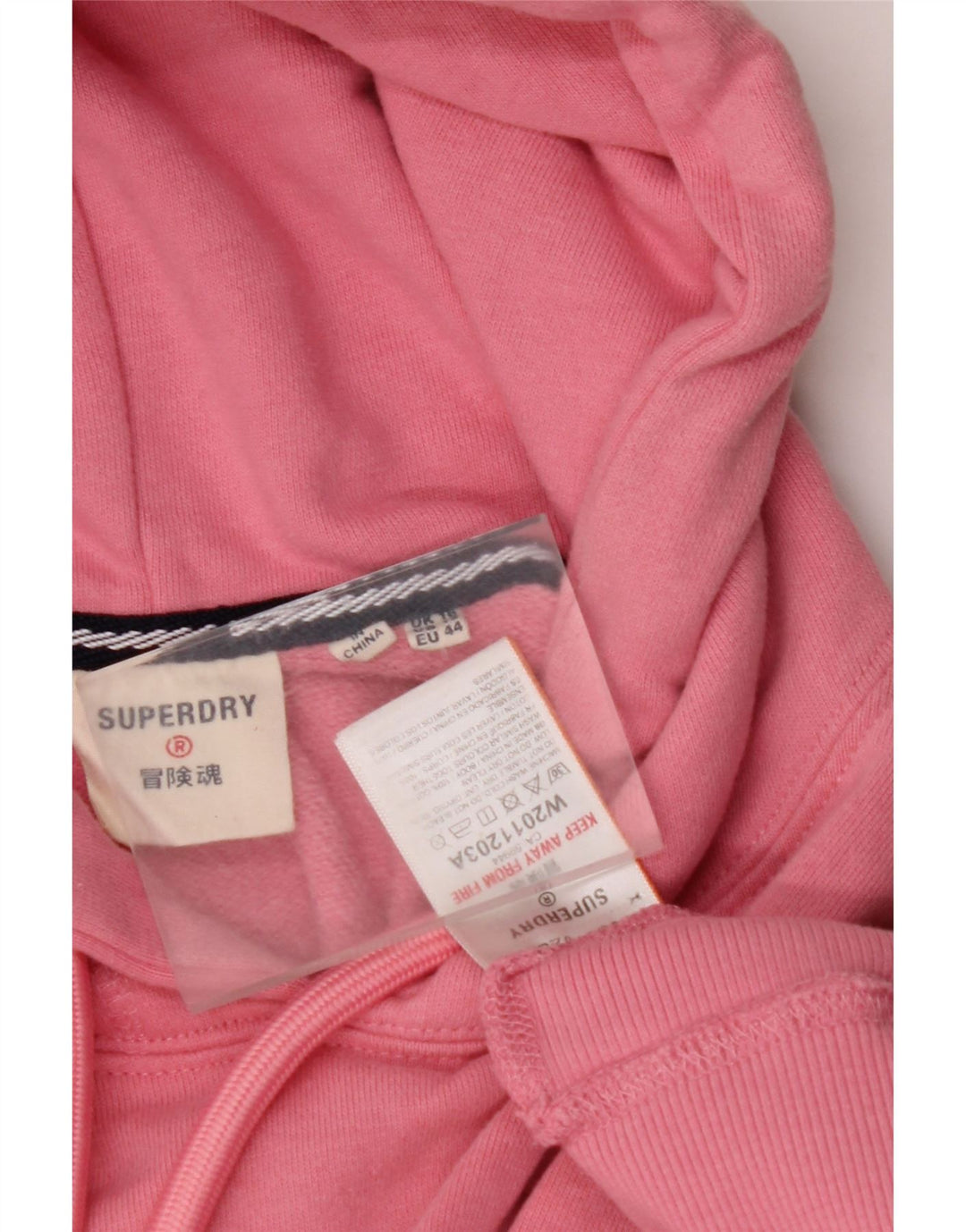 SUPERDRY Γυναικείο Crop Graphic Oversized Hoodie Jumper UK 16 Large Pink