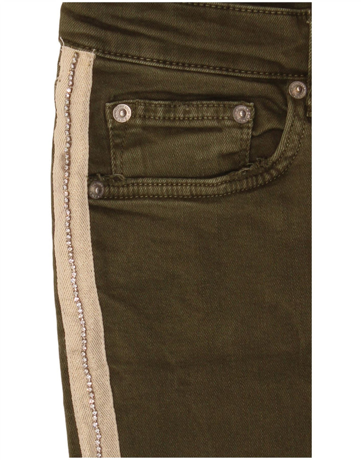 Zara Γυναικείο Slim Jeans EU 40 Medium W30 L27 Khaki Colourblock