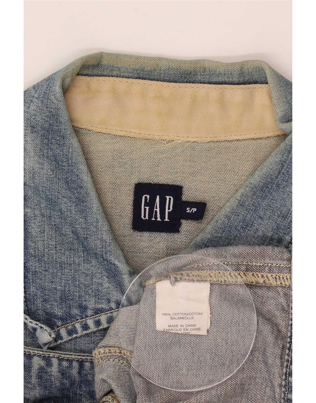 Γυναικείο τζιν μπουφάν Gap Crop UK 10 Small Blue Cotton