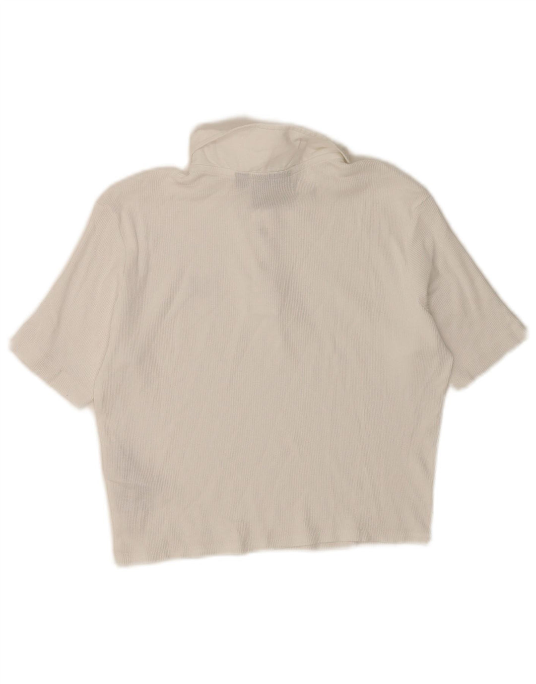 DICKIES Γυναικείο Crop Polo πουκάμισο UK 12 Μέτριο λευκό βαμβακερό