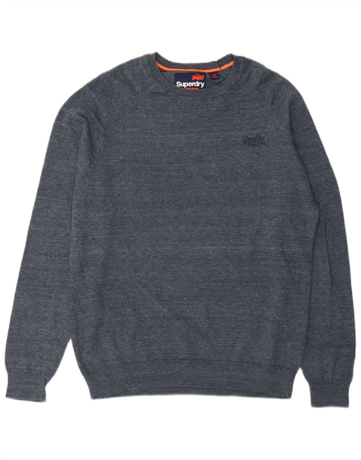 Superdry Ανδρικό πουλόβερ με λαιμόκοψη μεγάλου μεγέθους, βαμβακερό