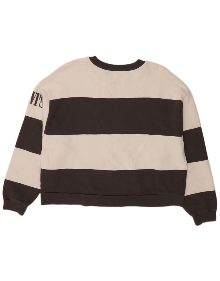 Γυναικεία φούτερ Levi's Oversized Crop Jumper UK 14 Medium Μαύρο ριγέ