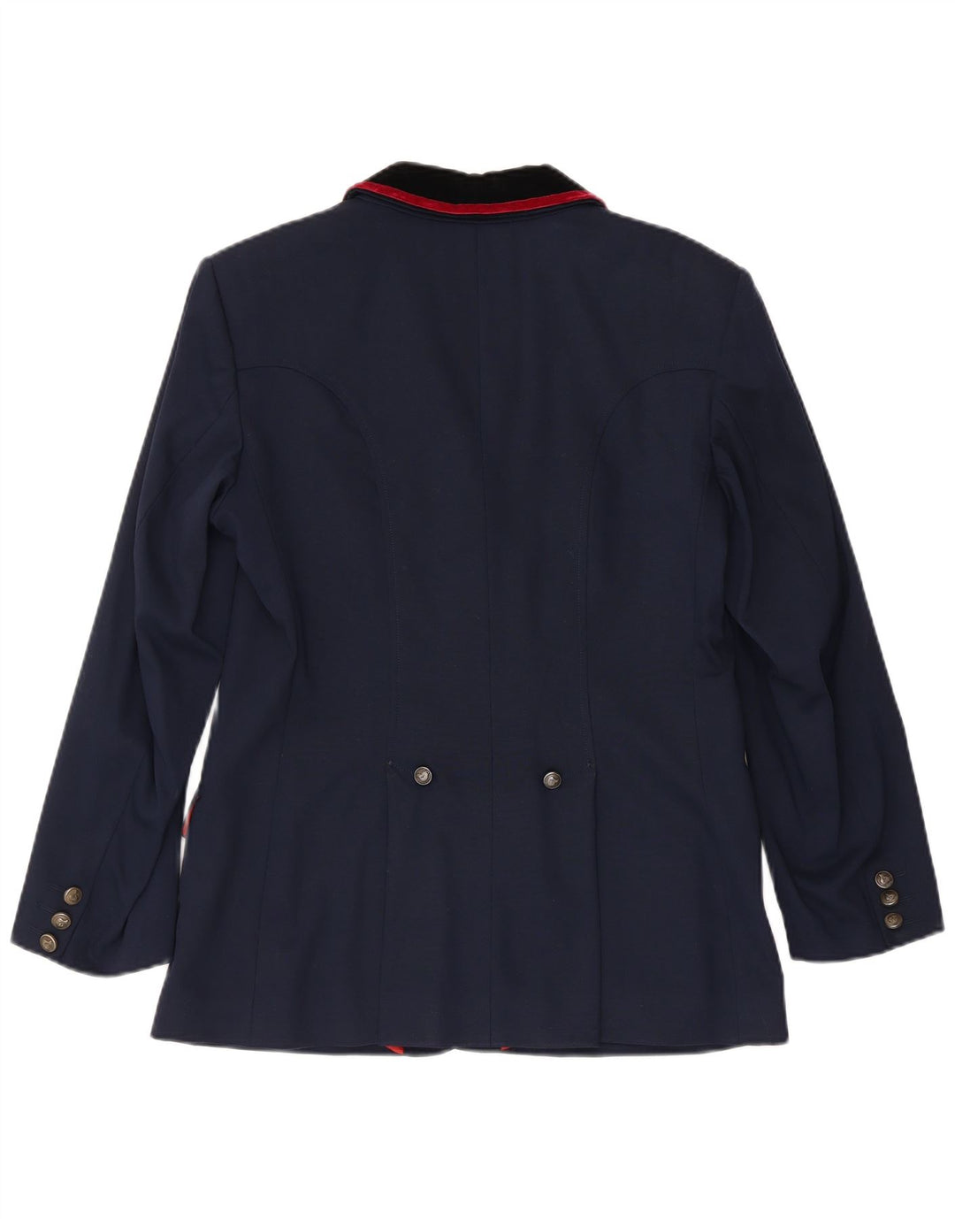 Vintage γυναικείο τζάκετ ιππασίας 4 κουμπιών IT 42 Medium Navy Blue Wool