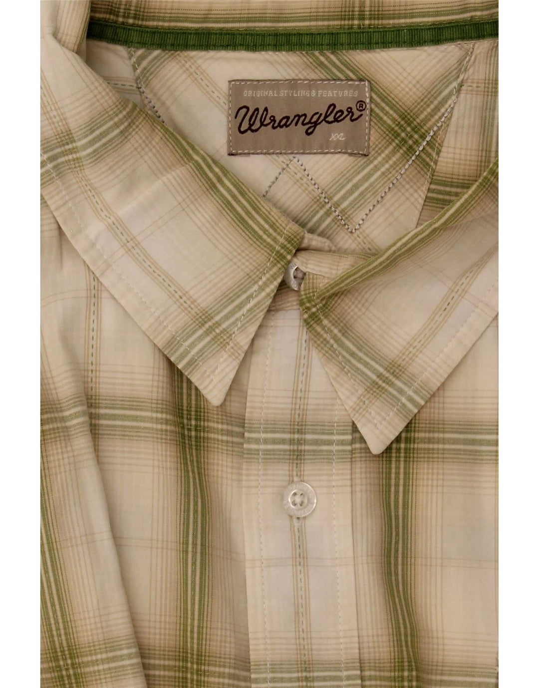 Ανδρικό κοντομάνικο πουκάμισο Wrangler XL Green Check