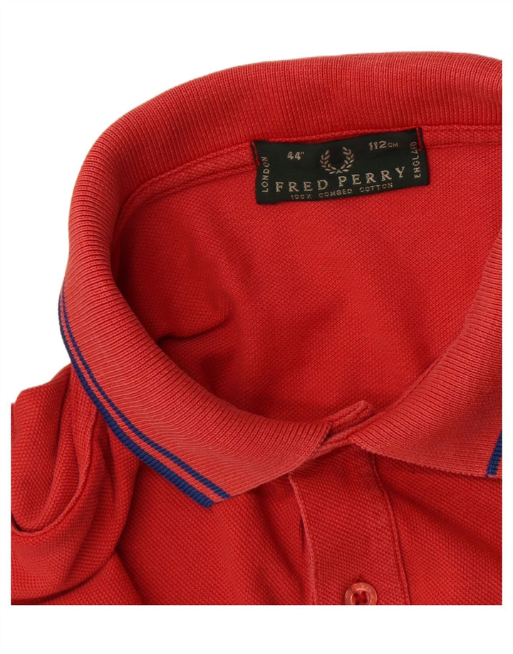 Fred Perry Ανδρικό Πόλο Μπλουζάκι Μεσαίο κόκκινο βαμβακερό