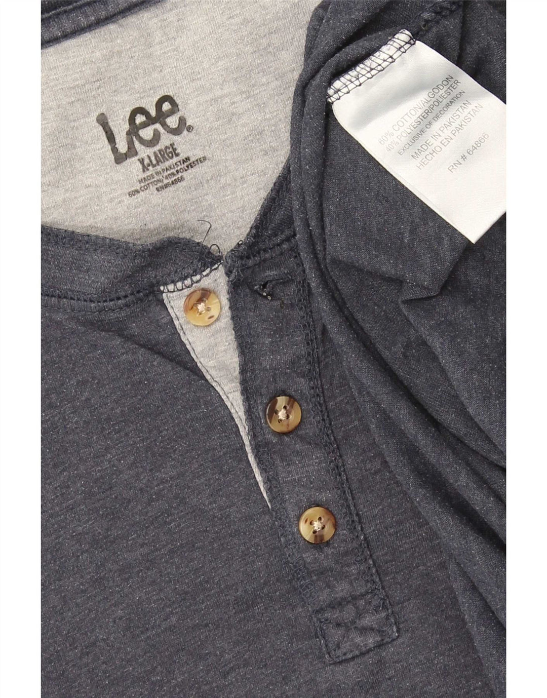 Lee Ανδρικό T-Shirt Top XL Γκρι βαμβακερό